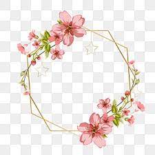 Hexagonal Gold Frame With Watercolor Wedding Flower Watercolor Clipart Design Drawing Png And Vector With Transparent Background For Free Download Gold Frame Watercolor Flower Wreath Floral Illustrations