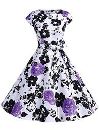 Dressystar Vintage 1950s Polka Dot And Solid Color Prom