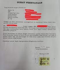 Surat pernyataan di beri materai rp. Contoh Surat Kehilangan Kartu Bpjs Dari Kepolisian Kumpulan Surat Penting