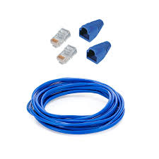 Kit Cabo De Rede Cat 5e 10 Metros Azul Leroy Merlin