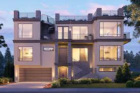 Plan 666087raf 3 Story Contemporary Home Plan With Expansive Rooftop Deck In 2021 Modern Style House Plans Contemporary House Plans House Plans