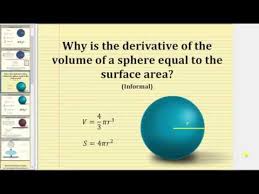 O = π × d = 2 × π × r m surface area: Why Is The Derivative Of The Volume Of A Sphere Equal To The Surface Area Youtube
