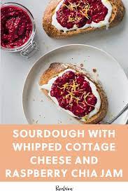 Sourdough With Whipped Cottage Cheese And Raspberry Chia Jam Recipe Homemade Bread Recipes Easy Chia Jam Healthy Bread Recipes