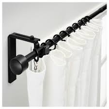 Racka Curtain Rod Combination Black Ikea Black Curtain Rods Curtain Rods Black Shower Curtains