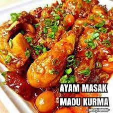 Resep ayam kurma, kolaborasi cita rasa tradisional dan timur tengah. Kitol Fan Club Resepi Ayam Masak Madu Kurma Bahan Bahan 1 Ekor Ayam 15 Biji Buah Kurma 1 Biji Bawang Besar Dipotong Membulat 2 Batang Serai Dititik 3 Sudu