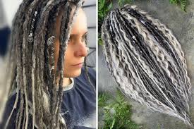 Gray Ombre Bohemian Crochet Textured Se/de Dreads and SE/DE Dreadlocks  Curls, Clip in Dreads, Gothic Wavy Dreadlocks Extensions 21-22 Inches