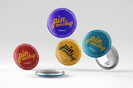 Glossy Button Pin Mockup Set In 2020 Mockup Badge Design Button Pins