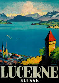 Lucerne Suisse Switzerland Lucerne Travel Poster Etsy Travel Posters Vintage Travel Posters Lucerne
