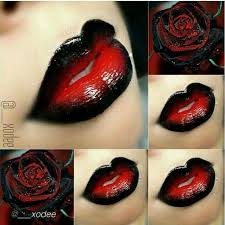 Black And Red Lipstick Ombre Pin By Deanna Stringfield On Beautiful Chaos Gothic Makeup Goth Makeup Ombre Lips