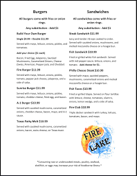 Fire by the lake menu. Here S The Dinner Menu For Curbside Fire By The Lake ÙÛØ³Ø¨ÙˆÚ©