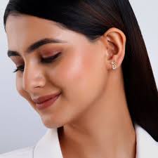 Shop Gold Frilly Diamond Earrings Online