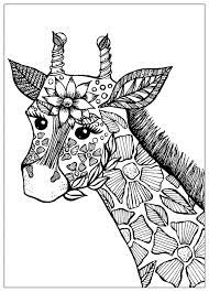 Print out this page and color it with crayola® crayons or markers. Giraffe Head With Flowers Giraffes Adult Coloring Pages