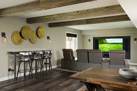 Maybe you would like to learn more about one of these? Remodeled Basement Home Theater Wood Ceiling Beams Theater Seating Drink Ledge Snack Ledge Snack Bar Basement 55044 Carla Bast Design