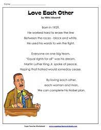 Each year on martin luther king jr. Martin Luther King Worksheets