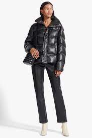 Staud New In Leather Puffer Jacket Vegan Leather Jacket Leather Shacket Outfit