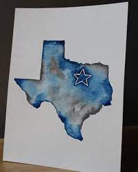 Dallas Cowboys Original Watercolor Painting On Etsy 16 00 Dallas Cowboys Logo Dallas Cowboys Baby Cowboy Art