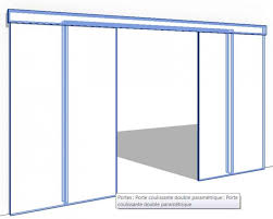 Porte coulissante vantaux ouverture centrale sta (par. Telecharger Porte Coulissante 2 Vantaux Parametrique Format Revit Categorie Menuiserie Hexabim