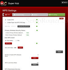 Virgin Media Super Hub 2ac Screenshot Wpssettings