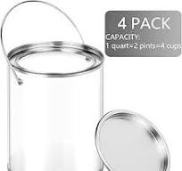Amazon.com: Yalikop 4 Pack Clear Paint Cans with Metal Lids ...