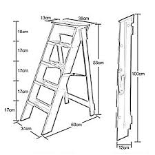 How to use an old ladder in your home. Pengfei Stepstools Solid Wood Folding Ladder Multifunction Thicken Family 5 Steps 2 Colors Height 100cm Buildin Folding Ladder Craftsman Style Furniture Ladder