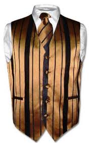 Black And Gold Vest Men S Dress Vest Necktie Gold Black Woven Stripe Design Set For Suit Or Tuxedo Vest Dress Mens Dress Vests Black Weave