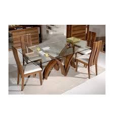 7pc avon oval dinette kitchen dining room table with 6 chairs in saddle brown ebay. Brown Wooden Glass Dining Table 6 Chairs And 1 Table Rs 35000 Set Id 20359585097