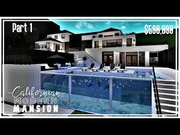 One story 2 bedroom bloxburg house. Speedbuild Californian Modern Mansion Welcome To Bloxburg Part 1 3 Youtube In 2021 Modern Mansion Mansion Ideas Mansions
