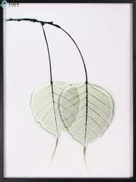 15'' h x 33'' w x 1'' d China Customized H400mm 300mm Nordic Green Leaf Art Wall Glass Framed Painting Mr Yb6 2057a China Oil Painting And Art Painting Price