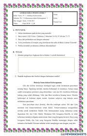 Buku tematik kelas 4 tema 1 edisi revisi 2017 memiliki judul indahnya kebersamaan, kemudian, pada subtema 2 buku ini berjudul kebersamaan dalam keberagaman. Lkpd Kelas 4 Tema 1 Subtema 2 Pembelajaran 1 Worksheet