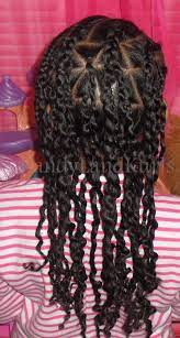 African Threaded Corkscrew Twists With Triangle Parts African Threading Kid Braid Styles Afrocentric Hairstyles