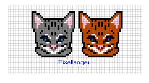 Рисуем по клеточкам котенка | Рисунки по клеточкам в тетрадке - Пиксель Арт  - Pixel Art