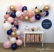 Diy Balloon Garland Kit Pink White Navy Confetti Etsy Gender Reveal Party Decorations Baby Gender Reveal Party Gender Reveal Decorations