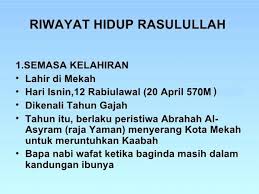 Sebagian ada yang berpendapat bahwa nabi lahir pada senin, 9 rabiu'l awal bertepatan dengan 20 april 571 masehi. 1 2b 25282 2529