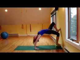 Adho Mukha Vrksasana To Urdhva Dhanurasana Using A Wall Youtube Yoga Videos Yoga Moves Glute Strengthening