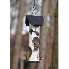 Birch Log Nyjer Seed Tube Bird Feeder Bird Feeders Nyjer Seed Birch Craft