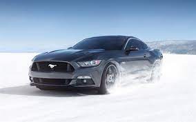 Download Wallpapers Ford Mustang 2018 Gray Sports Coupe Winter Driving Snow Riding Sports Car Usa Ford Besthqwallpapers Com Sports Cars Mustang Cool Sports Cars Sport Cars