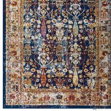 Yellow & gold (762) price. Entourage Jessa Distressed Vintage Floral Lattice 5x8 Area Rug In Blue Orange Yellow Red