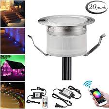 Led Deck Lights Kit 20pcs F1 22 Wifi Wireless Smart Phone Control Low Voltage Recessed Rgbw Deck Lamp In Ground L Led Deck Lighting Led Step Lights Deck Lamps