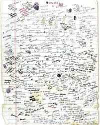 Eminem S Hand Written Lyrics For Lose Yourself Eminem Eminem Poster Eminem Lyrics