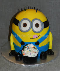 We sure enjoy bringing smiles and good energy to our customers' faces. Minion Cake From The Movie Despicable Me I Used Two 6 Rounds Plus Half A Ball Pan Iced In Buttercream Fondant Accents The Hair Is Ju Cakecentral Com