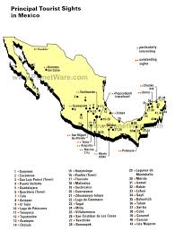 Map of mexico and travel information about mexico brought to you by lonely planet. Map Of Mexico Principal Tourist Sights Planetware