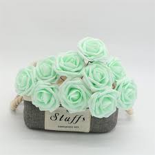 Download this free vector about flower business cards mint green, and discover more than 13 million professional graphic resources on freepik. Mint Green Roses Fake Flowers Artificial Wedding Flower Vanrina