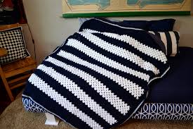 1 dc into 4th ch from hook, *sk next 2 ch s, 3 dc into next ch, repeat * ending with 2 dc into last ch, turn row 2: A Granny Stripe Crochet Blanket By Maybe Matilda Newlywoodwards