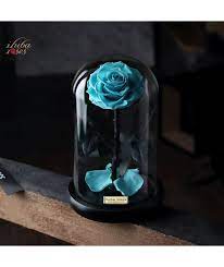 وردة ايلوبا روزز تيفاني داخل فازة زجاجية home decor vase decor