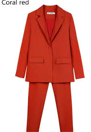 Le pantalon en cuir femme est une pièce intemporelle qui nous permet d'adopter des styles très diffèrents d'une façon chic. Corail Rouge Femmes Pantsuit Smoking 2 Pieces Ensemble Veste Pantalon Femmes Costume D Affaires Femme Bureau Uniforme Dames Pantalons Sur Mesure Aliexpress