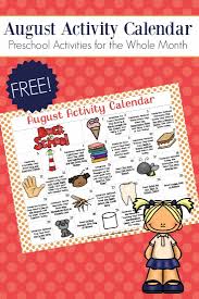 Just press the print button then you got a calendar. Free Printable Preschool Activity Calendar For August