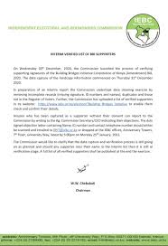 For the second year consecutively, the commission. Iebc On Twitter Interim Verified List Of Bbi Supporters Press Release Https T Co Zmufl8b1xu Interim Verified List Https T Co Ajh1qk6dhw Https T Co 8d4nfv0d9l