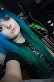 Kitti Milkgore Blue Hair And Like Omg Get Some Yourself Some Pawtastic Adorable Cat Apparel Scene Girls Emo Scene Blue Hair