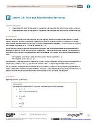 Click on the links in topic wise to get the question and answers for the exercise problems. Number Sentences Lesson Plans Worksheets Lesson Planet