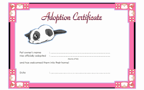 Free Printable Adoption Certificate Beautiful Pet Adoption Certificate Template Best Adoption Certificate Pet Adoption Certificate Birth Certificate Template